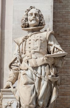 Madrid, Spain - March 6th, 2021: Diego Velazquez painter statue. National Archaelogical Museum of Spain, Madrid. 17th Century greatest spanish painter