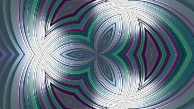 Futuristic kaleidoscope weave 3d render of stripes in abstract hypnotic tracery. Geometric mandala with vibrant gradient and natural design. Digital interior element with squiggly textures.
