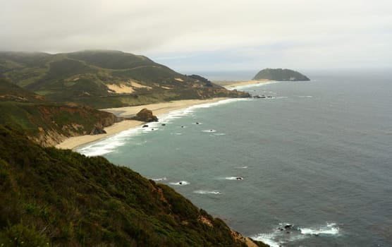 Cool and foggy morning at Big Sur California