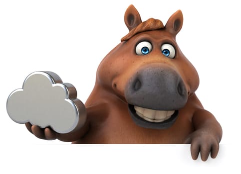 Fun horse - 3D Illustration
