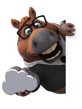 Fun horse - 3D Illustration