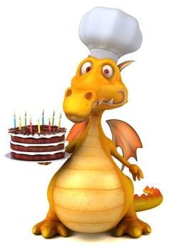 Fun dragon - 3D illustration