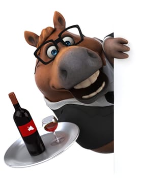 Fun horse - 3D Illustration