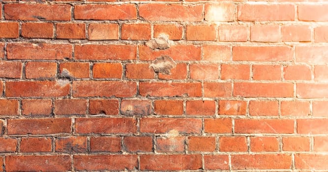The Background of old vintage brick wall in soft diffused light