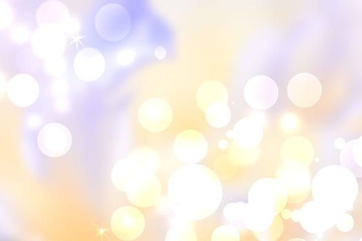 Abstract blurred fresh vivid spring summer light delicate pastel yellow pink orange bokeh background texture with bright circular soft color lights and stars. Beautiful backdrop illustration.