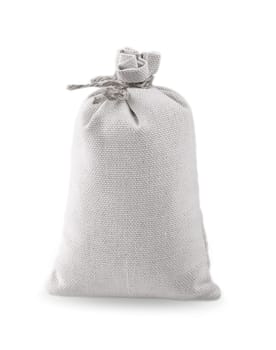 The Bag of burlap isolated on white background