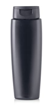 The black shampoo bottle. isolated on white background
