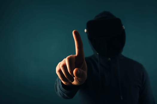 Metaverse digital cyber world technology. Man with VR glasses  playing AR augmented reality game and entertainment.NFT game futuristic lifestyle