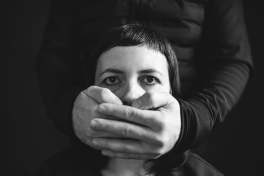 Woman being beated by her husband. Women suffering from domestic violence