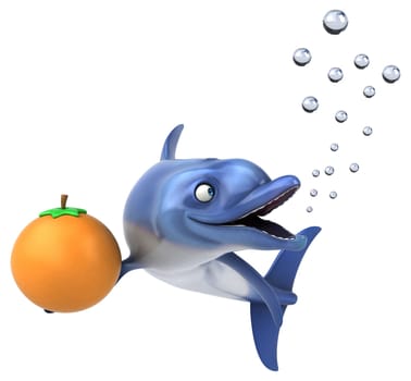 Fun dolphin - 3D Illustration
