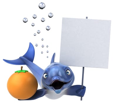 Fun dolphin - 3D Illustration