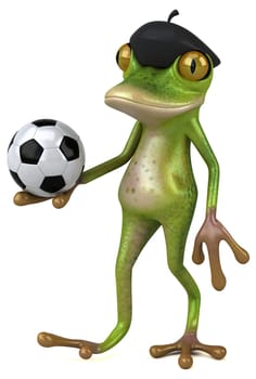 Fun french frog - 3D Illustration