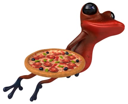 Fun red frog - 3D Illustration