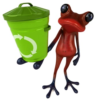 Fun red frog - 3D Illustration
