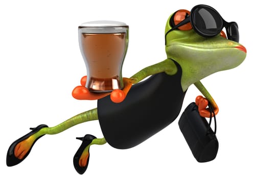 Fun frog - 3D Illustration