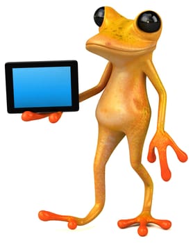 Fun yellow frog - 3D Illustration