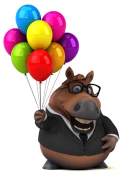 Fun horse - 3D Illustration
