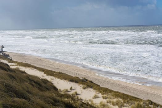 Coastal landscape of the island of Sylt after the storm surge
