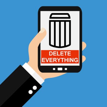 Man holding Smartphone: - Flat Design