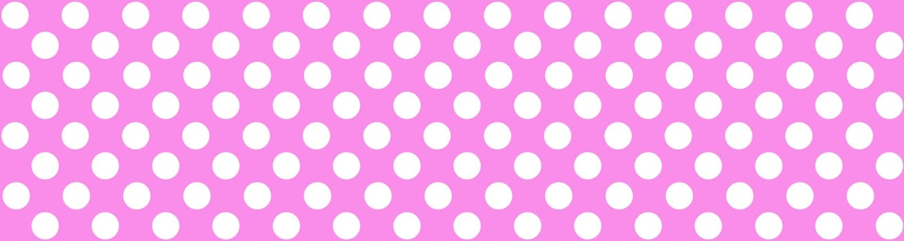 Pink seamless polka dot background with white dots