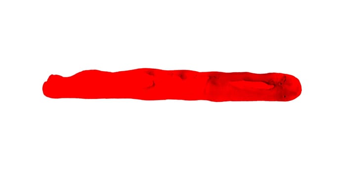 Hand painted brush stroke with red color