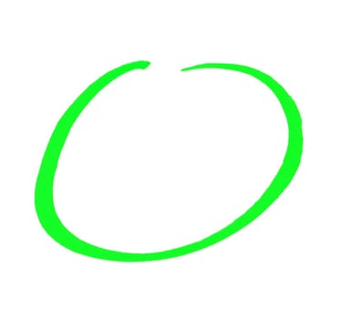 Sketch of hand drawn green circle made with pencil
