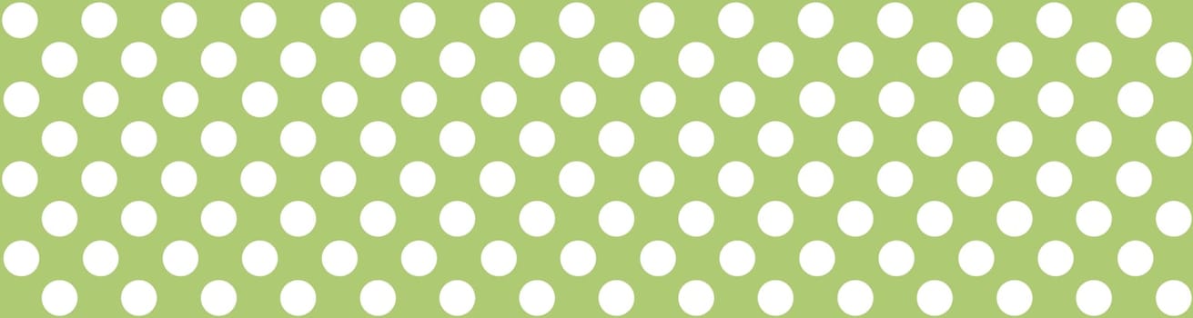 Green seamless polka dot background with white dots