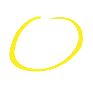Sketch of hand drawn yellow circle made with pencil