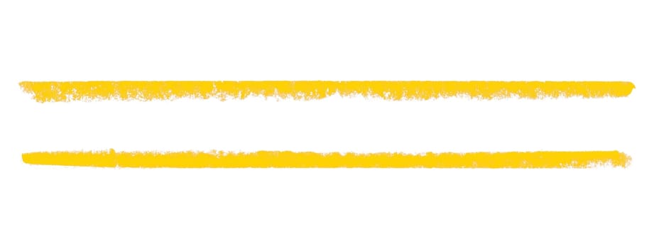 Two yellow orange grunge stripes hand drawn with chalk