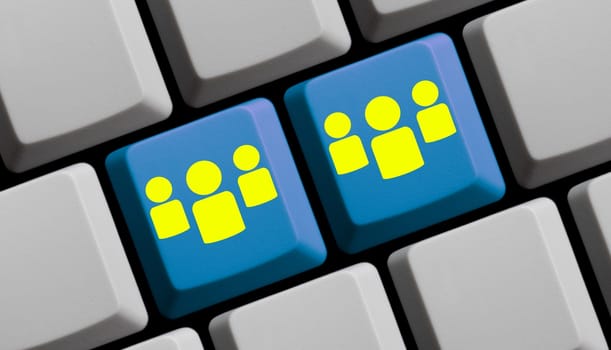 Keyboard with group of employees, community or members