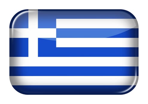 A Greece web icon rectangle button with clipping path 3d illustration