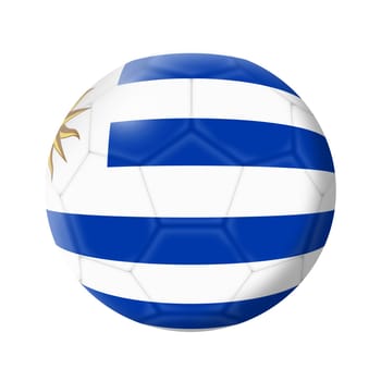 An Uruguay soccer ball football 3d illustration isolated on white with clipping path