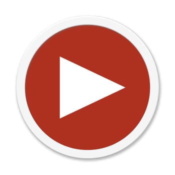 Isolated red button with white frame showing: Video or Music Player