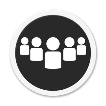 Isolated black button with white frame showing: Community or Group