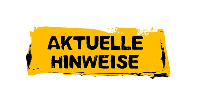 Yellow orange grunge Banner with dirty color showing Current News in german language