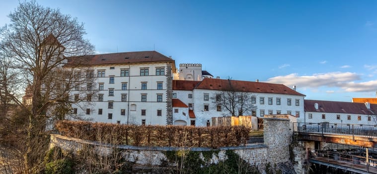 The historical castle complex in old town of Jindrichuv Hradec city. It is the third largest castle complex in the Czech Republic