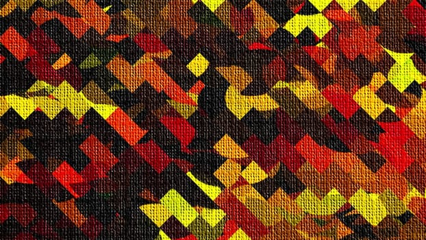 Bright square shapes with 3d render spots and geometric tracery. Decor on canvas with blurry rectangles and gradient. Decorative installation in style of futuristic suprematism and expressionism.