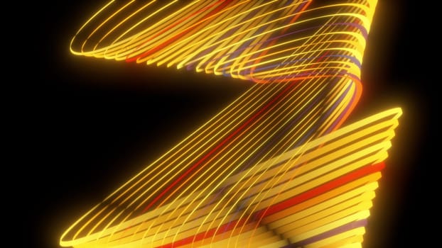 Abstract spiral rotating glow lines, computer generated background, 3D rendering background.