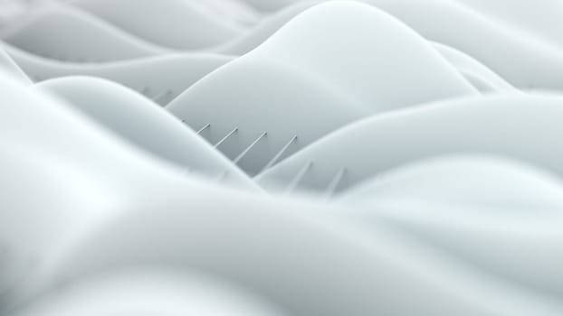 3d rendering abstract white waves. Elegant background
