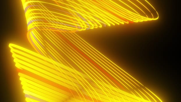 Abstract spiral rotating glow lines, computer generated background, 3D rendering background.