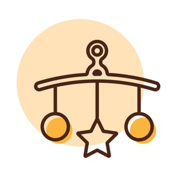 Baby crib hanging toy icon. Graph symbol for children and newborn babies web site and apps design, logo, app, UI