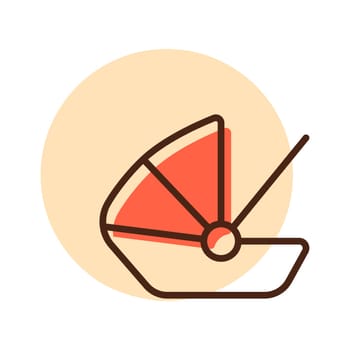 Carrycot baby vector isolated icon. Graph symbol for children and newborn babies web site and apps design, logo, app, UI