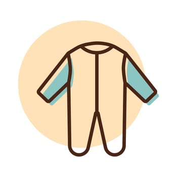 Baby bodysuit vector icon. Baby Romper. Graph symbol for children and newborn babies web site and apps design, logo, app, UI