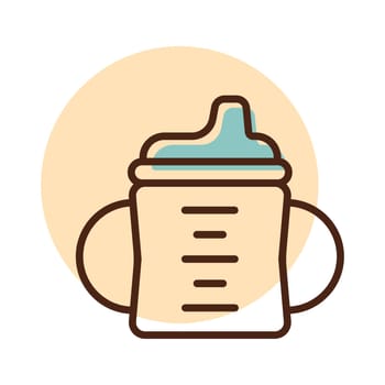 Toddler sippy cup vector icon. Graph symbol for children and newborn babies web site and apps design, logo, app, UI