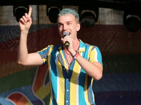 german ESC Attendees 2021 Jendrik Sigwart at the performance CSD 2021 in Magdeburg