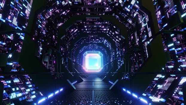 3D illustration Background for advertising and wallpaper in sci fi and technology innovation scene. 3D rendering in decorative concept.