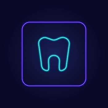 Beautiful stylish colorful neon tooth icon - Vector illustration