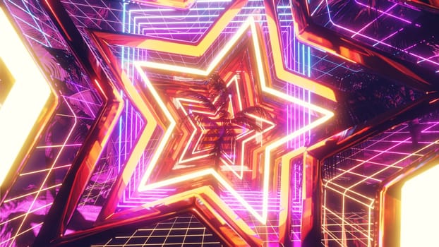3D illustration Background for advertising and wallpaper in retro and sci fi cyberpunk scene. 3D rendering in decorative concept.