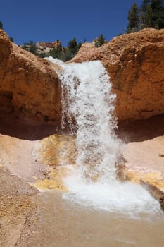Mossy Cave Falls in Bryce Canyon National Park. Utah. USA
