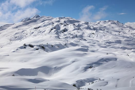 Muttjoechle Mountain in Vorarlberg. Klostertal Alps. Austria